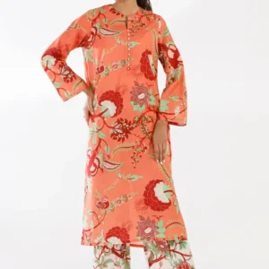 Printed Premium Lawn Stitched Shirt, Trouser & Dupatta