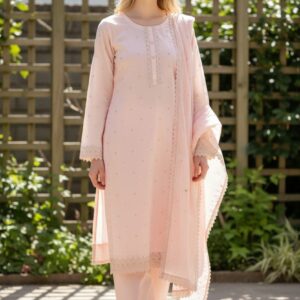 Premium Jacquard Lawn Shirt with Plain Trouser