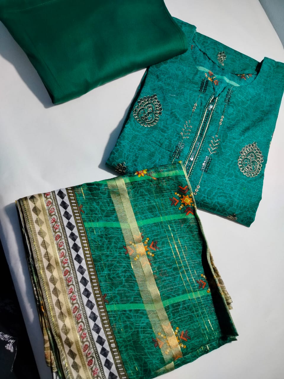 Embroidered Lawn Shirt & Trouser with Fancy Lawn Dupatta